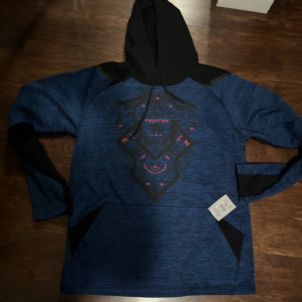 American Fighter Navy and Black Graphic Hoodie